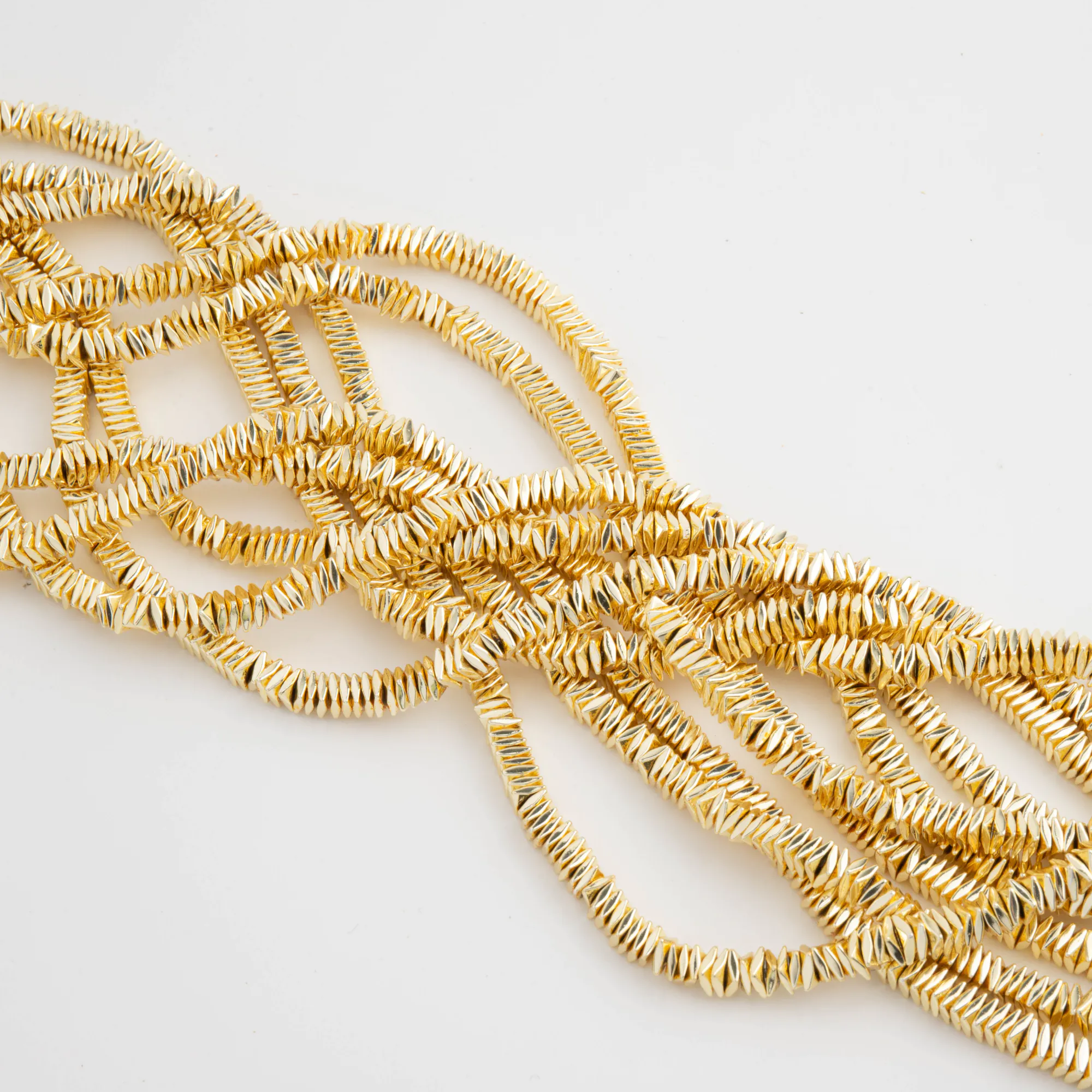 Koraliki hematyt przekładka poduszka light gold 4x1,5 mm [KA9420 2]