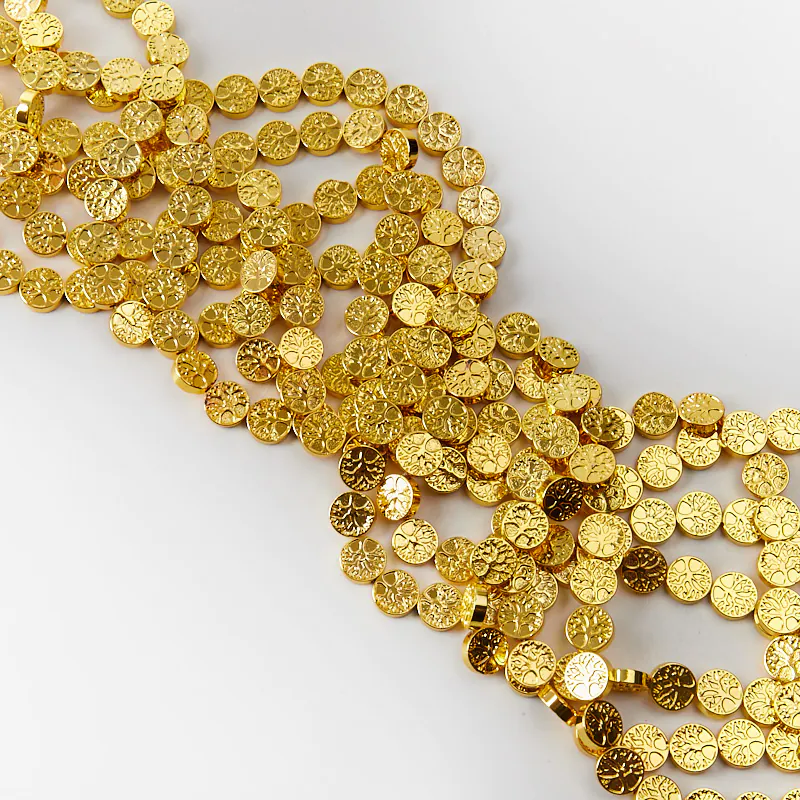 Koraliki hematyt przekładka drzewo rodziny light gold 10 mm [KA9526]