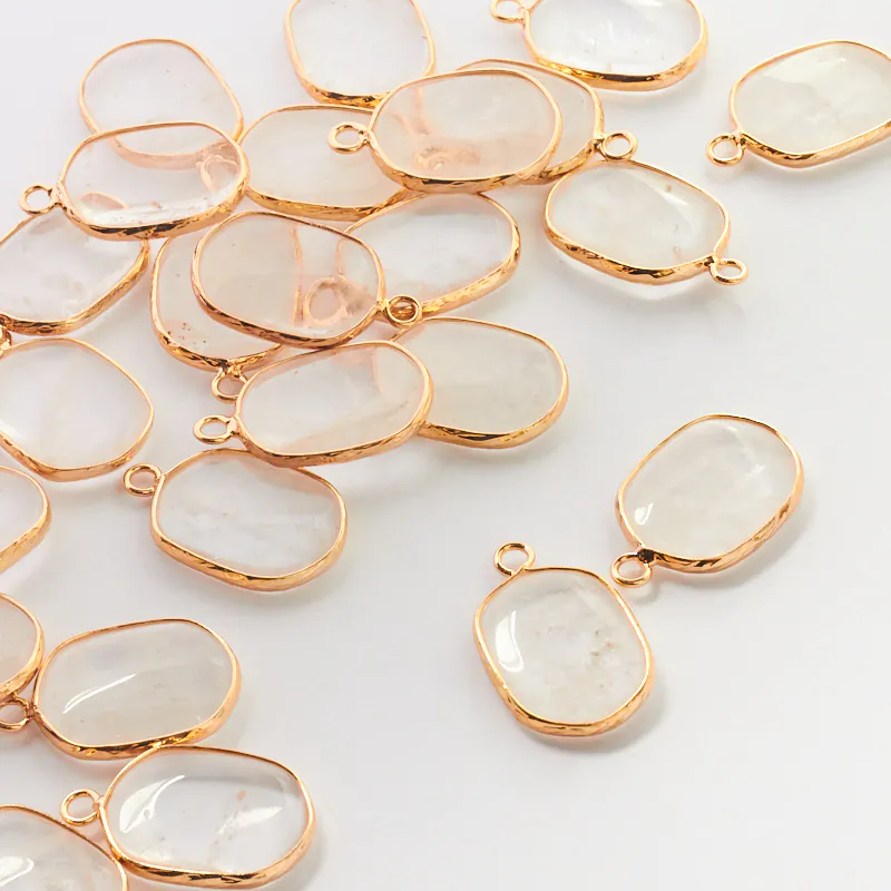 Kryształ górski zawieszka owal w okuciu 25 mm [KB0375]