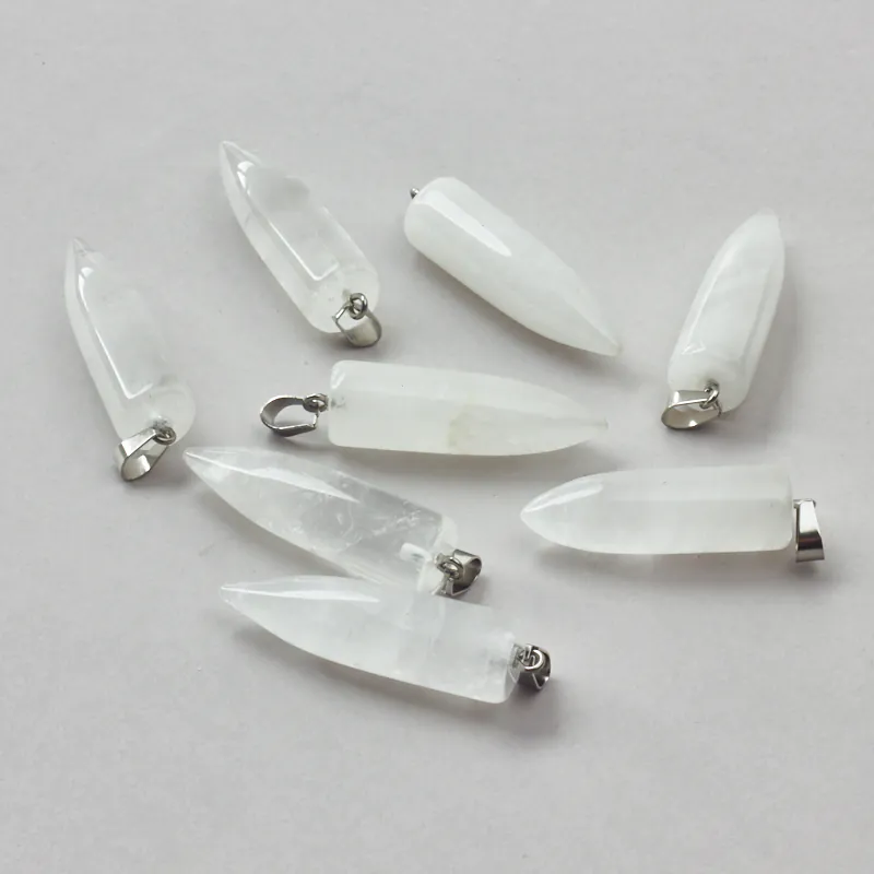 Kryształ górski zawieszka grot okrągły 50 mm [KB0585]