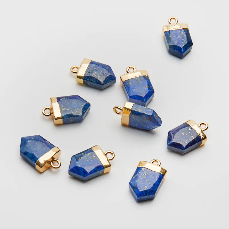 Koraliki lapis lazuli grot zawieszka w okuciu 10,5-14,5 mm [KB0670]