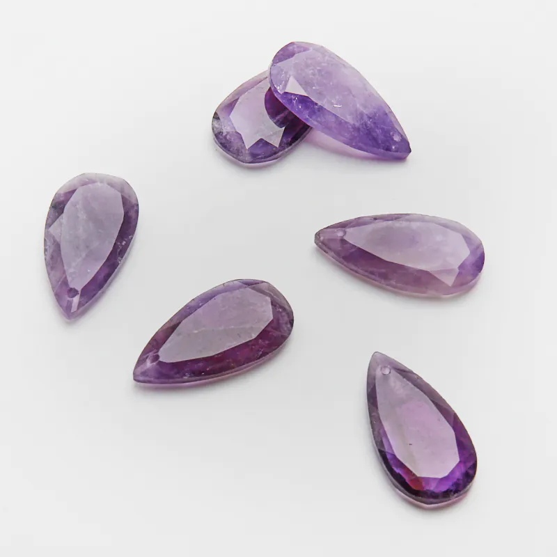 Koraliki ametyst łezka fasetowana zawieszka 25x13 mm [KB0694]