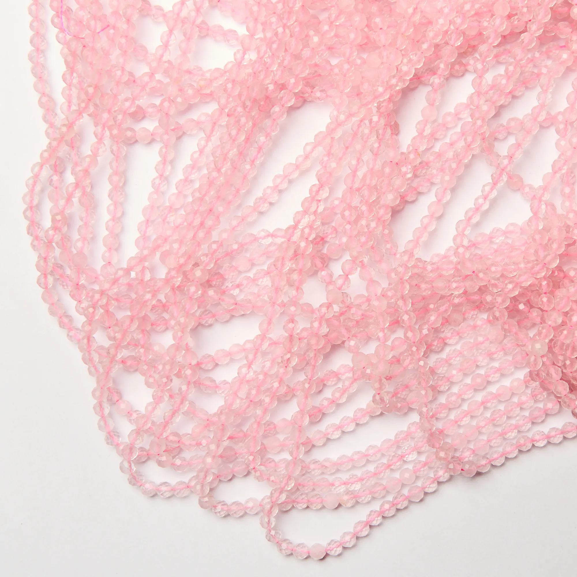 Koraliki kwarc różowy kulka fasetowana 4,5mm [ka0275]